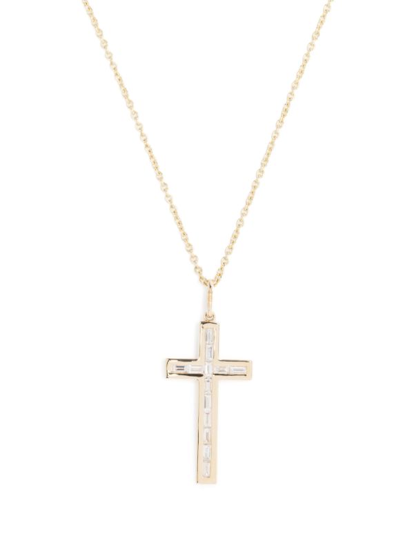 Sydney Evan 14K Yellow Gold Cross Diamond Pendant Necklace | Browns Necklaces