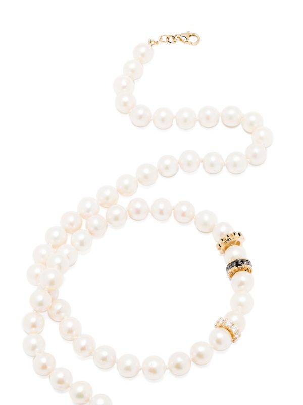 Sydney Evan 14K Yellow Gold Diamond And Pearl Necklace | Browns Necklaces