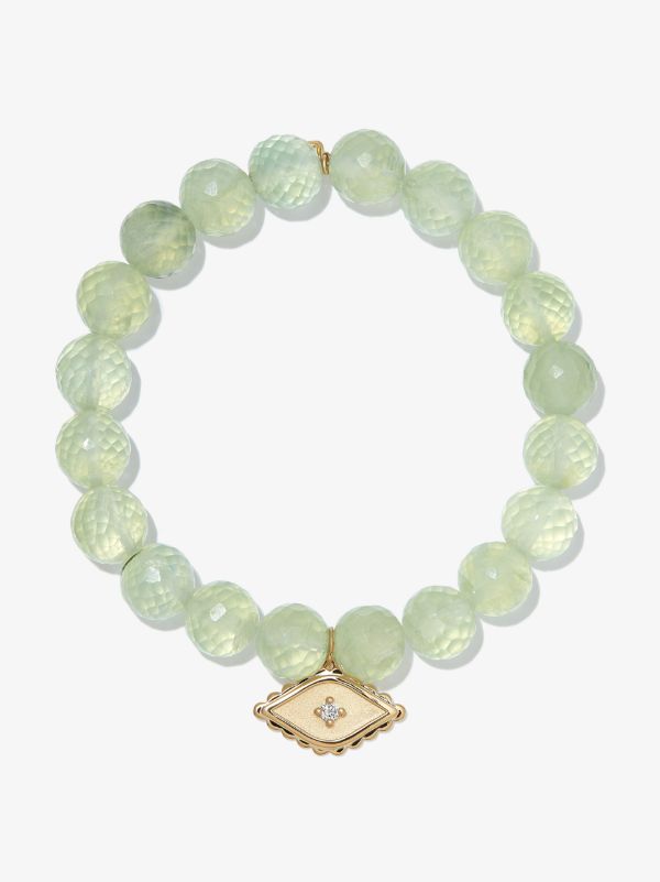 Sydney Evan 14K yellow gold diamond evil eye beaded bracelet | Browns Fine Bracelets