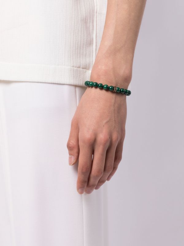 Sydney Evan 14K Yellow Gold Eternity Malachite And Diamond Bracelet | Browns Bracelets