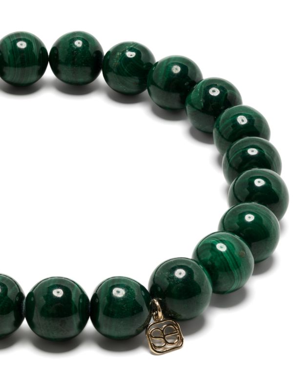 Sydney Evan 14K Yellow Gold Eternity Malachite And Diamond Bracelet | Browns Bracelets