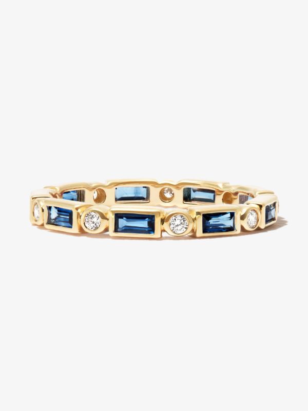 Sydney Evan 14K Yellow Gold Eternity Sapphire Diamond Ring | Browns Rings