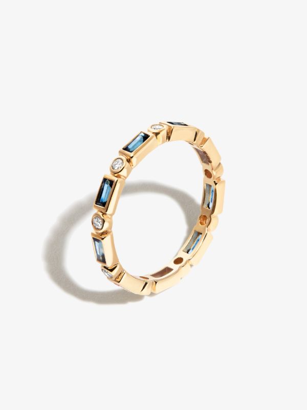 Sydney Evan 14K Yellow Gold Eternity Sapphire Diamond Ring | Browns Rings