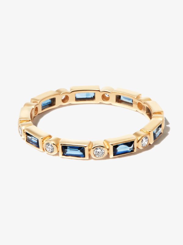 Sydney Evan 14K yellow gold Eternity sapphire diamond ring | Browns Rings