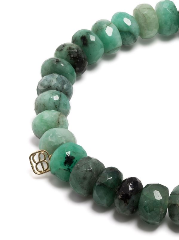 Sydney Evan 14K Yellow Gold Evil Eye Diamond Emerald Beaded Bracelet | Browns Fine Bracelets