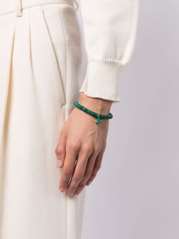 Sydney Evan 14K Yellow Gold Evil Eye Malachite And Emerald Bracelet | Browns Bracelets