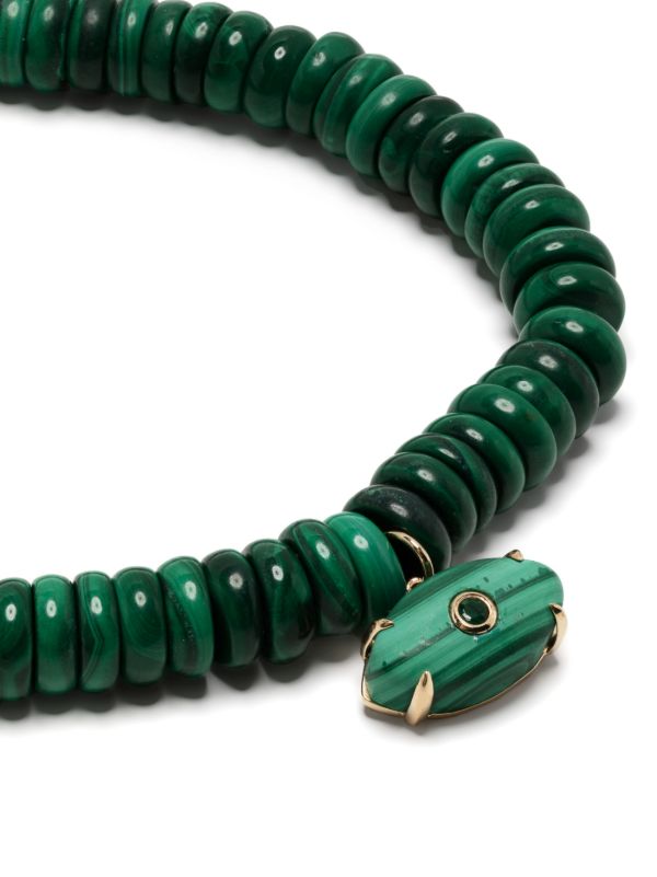 Sydney Evan 14K Yellow Gold Evil Eye Malachite And Emerald Bracelet | Browns Bracelets