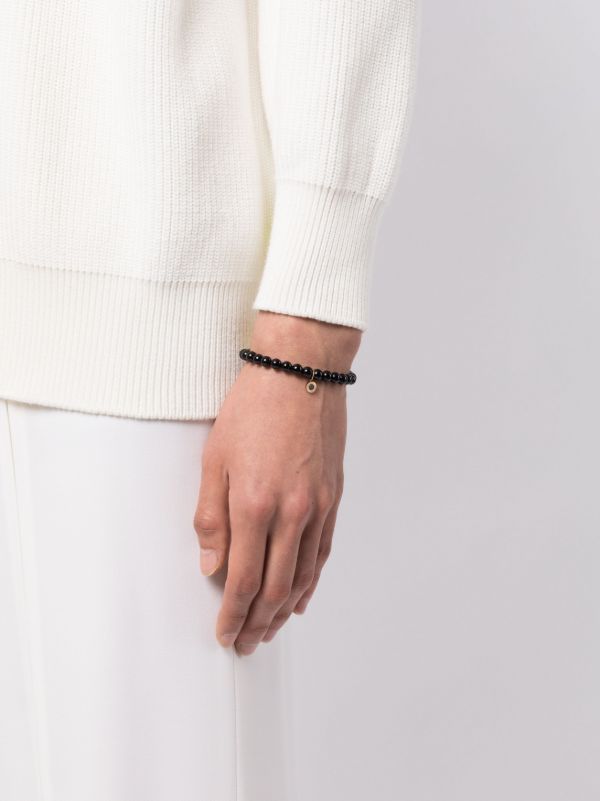 Sydney Evan 14K Yellow Gold Fluted Station Onyx And Diamond Bracelet | Browns Bracelets