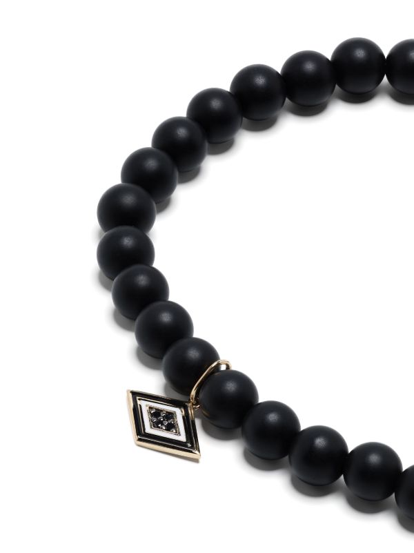 Sydney Evan 14K Yellow Gold Groovy Eye Onyx And Diamond Bracelet | Browns Bracelets