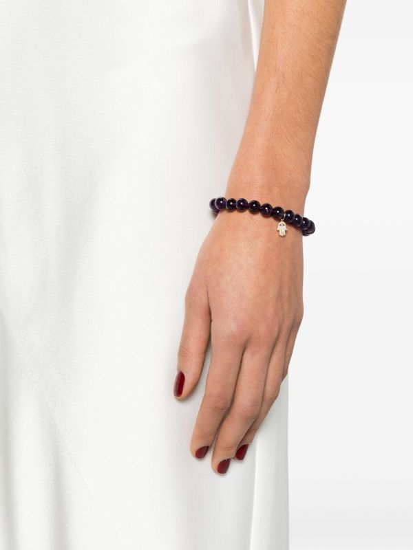 Sydney Evan 14K Yellow Gold Hamsa Amethyst And Diamond Bracelet | Browns Fine Bracelets