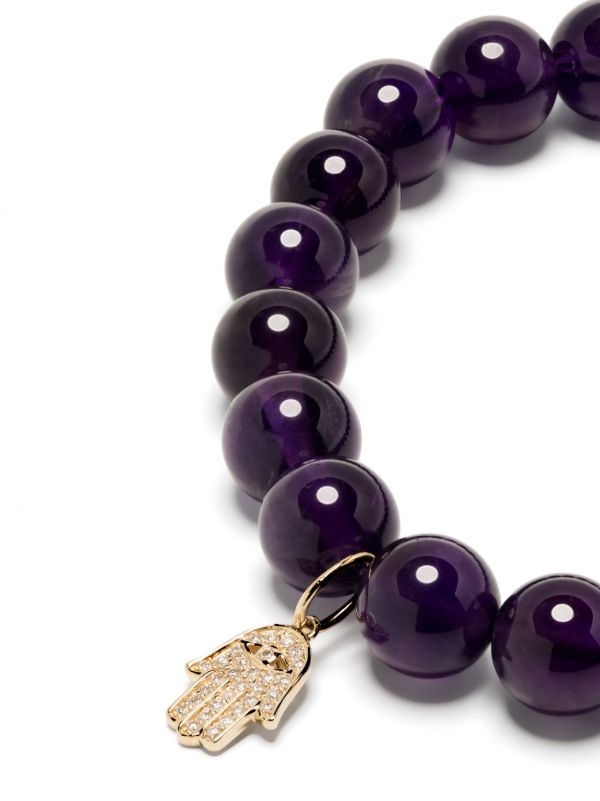Sydney Evan 14K Yellow Gold Hamsa Amethyst And Diamond Bracelet | Browns Fine Bracelets