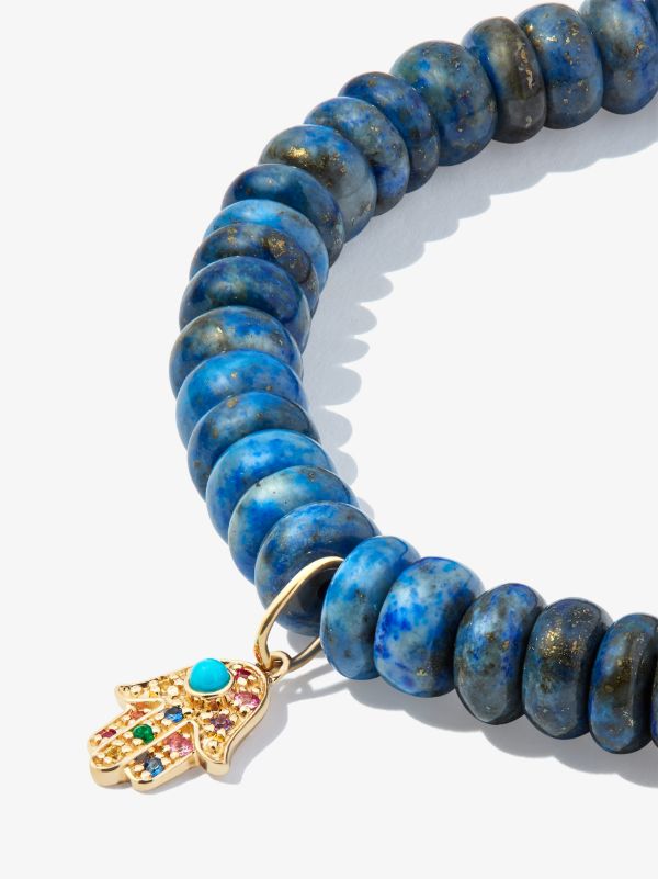 Sydney Evan 14K Yellow Gold Hamsa Lapis Lazuli Sapphire Beaded Bracelet | Browns Fine Bracelets