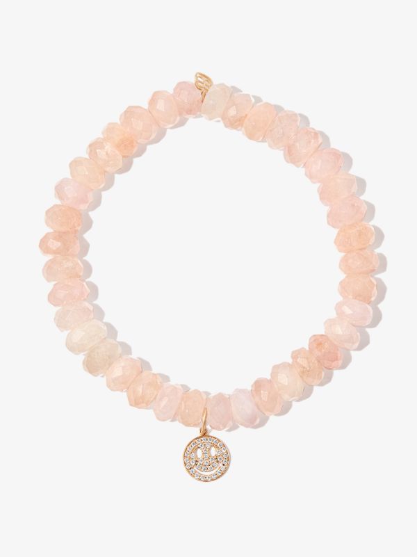 Sydney Evan 14K yellow gold happy face beaded diamond bracelet | Browns Fine Bracelets