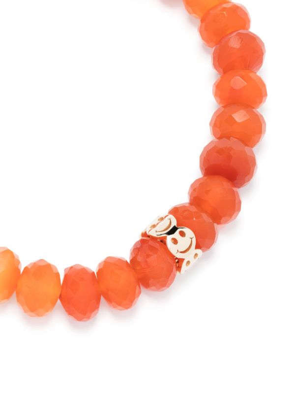 Sydney Evan 14K Yellow Gold Happy Face Carnelian Bead Bracelet | Browns Fine Bracelets