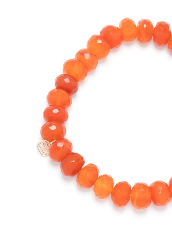 Sydney Evan 14K Yellow Gold Happy Face Carnelian Bead Bracelet | Browns Fine Bracelets