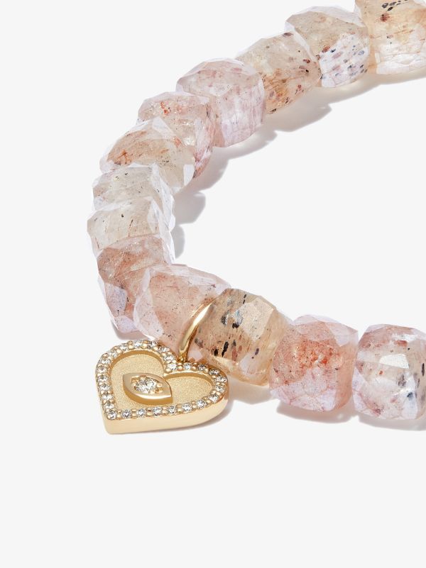 Sydney Evan 14K Yellow Gold Heart Quartz Diamond Beaded Bracelet | Browns Fine Bracelets