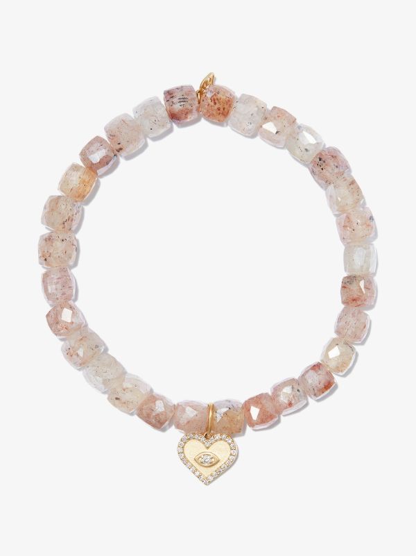 Sydney Evan 14K yellow gold Heart quartz diamond beaded bracelet | Browns Fine Bracelets