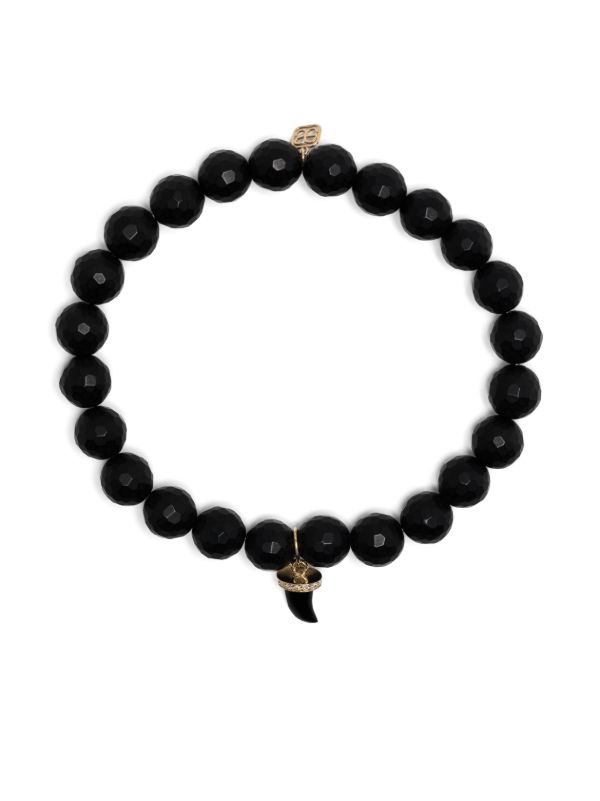 Sydney Evan 14K yellow gold Horn onyx and diamond bracelet | Browns Bracelets