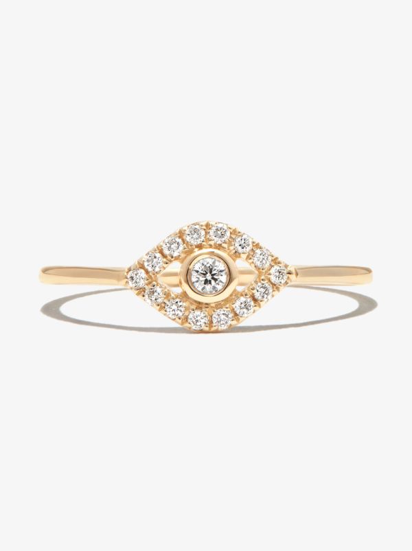 Sydney Evan 14K Yellow Gold Large Evil Eye Diamond Ring | Browns Fine Rings
