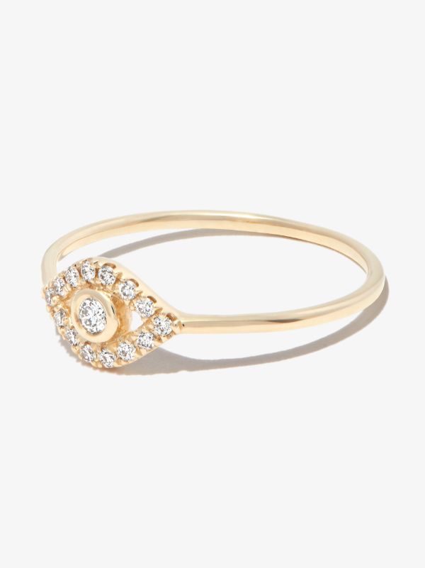 Sydney Evan 14K Yellow Gold Large Evil Eye diamond Ring | Browns Fine Rings