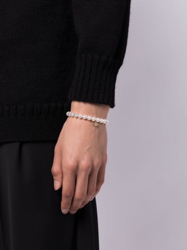 Sydney Evan 14K Yellow Gold Medium Evil Eye Pearl Bracelet | Browns Bracelets