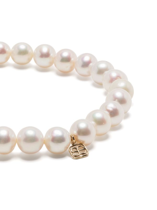 Sydney Evan 14K Yellow Gold Medium Evil Eye Pearl Bracelet | Browns Bracelets