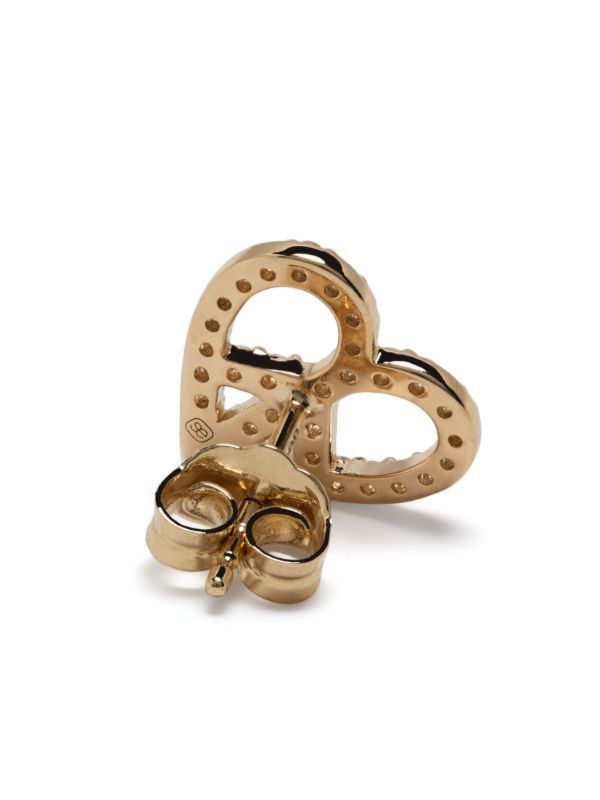 Sydney Evan 14K Yellow Gold Peace Heart Diamond Single Stud Earring | Browns Fine Earrings