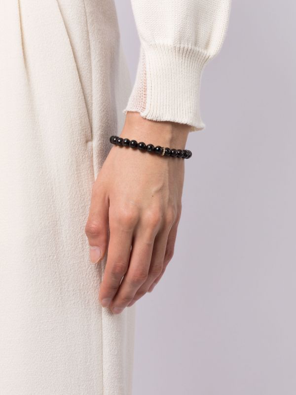 Sydney Evan 14K Yellow Gold Rondelle Hypersthene And Diamond Bracelet | Browns Bracelets