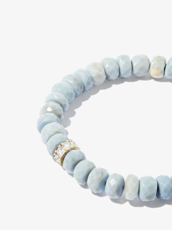 Sydney Evan 14K Yellow Gold Rondelle Opal Diamond Beaded Bracelet | Browns Fine Bracelets
