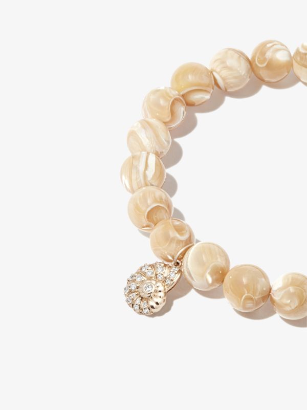 Sydney Evan 14K Yellow Gold Shell Mother Of Pearl Diamond Beaded Bracelet | Browns Fine Bracelets