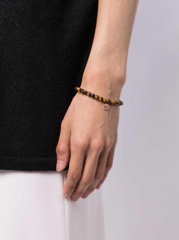 Sydney Evan 14K Yellow Gold Skull Tiger's Eye Bracelet | Browns Bracelets