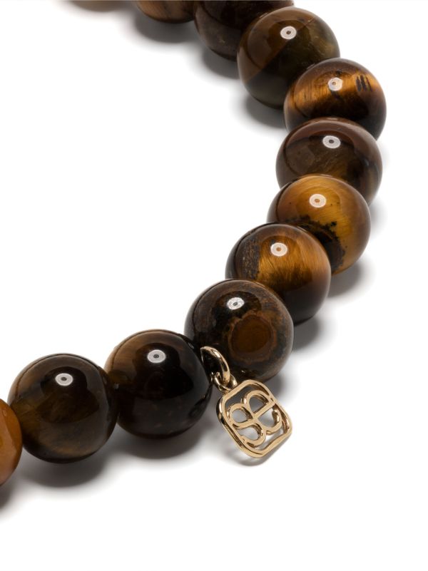 Sydney Evan 14K Yellow Gold Skull Tiger's Eye Bracelet | Browns Bracelets