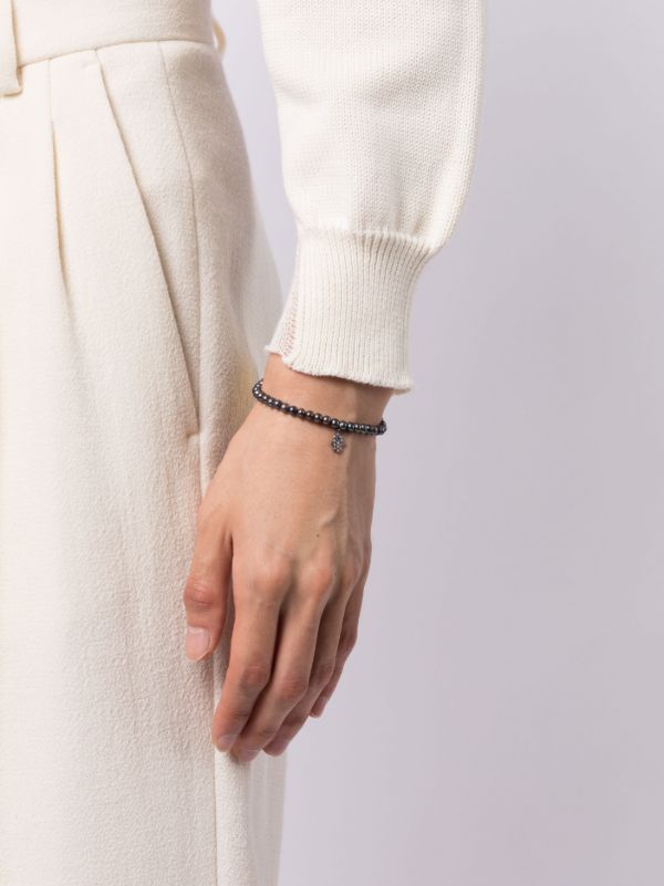 Sydney Evan 14K Yellow Gold Small Hamsa Pearl And Diamond Racelet | Browns Bracelets