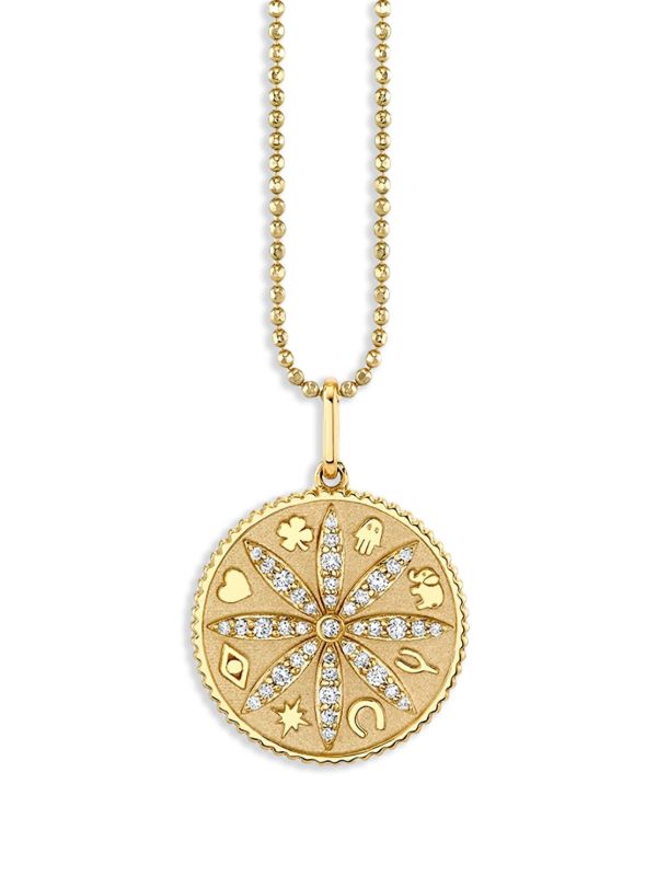 Sydney Evan 14K Yellow Gold Small Sand Dollar Diamond Pendant Charm | Browns Fine Necklaces
