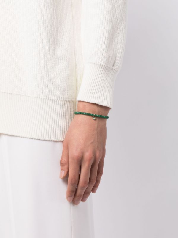 Sydney Evan 14K Yellow Gold Small Station Aventurine And Diamond Bracelet | Browns Bracelets