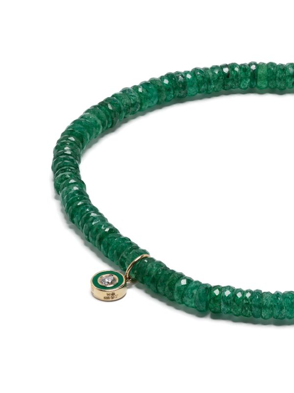 Sydney Evan 14K Yellow Gold Small Station Aventurine And Diamond Bracelet | Browns Bracelets