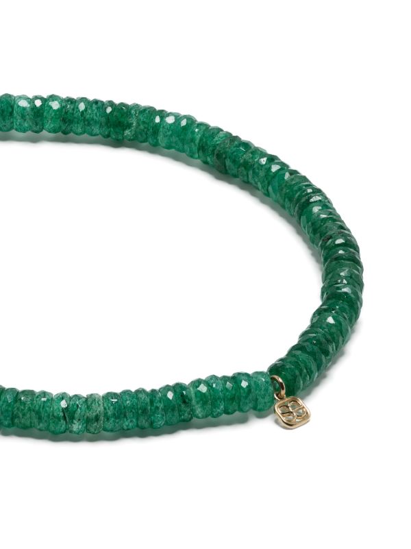 Sydney Evan 14K Yellow Gold Small Station Aventurine And Diamond Bracelet | Browns Bracelets