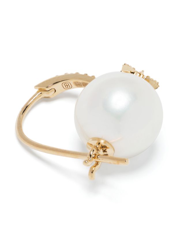 Sydney Evan 14K Yellow Gold Starburst Pearl And Diamond Drop Earrings | Browns Fine Earrings