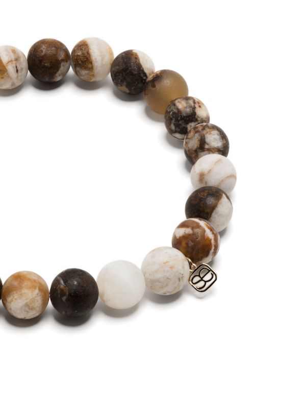 Sydney Evan 14k Yellow Gold Tiny Bezel Cross Charm Beaded Bracelet | Browns Bracelets