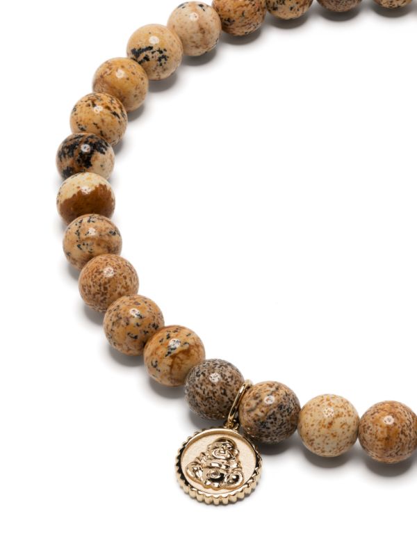 Sydney Evan 14K Yellow Gold Tiny Buddha Jasper Bracelet | Browns Bracelets