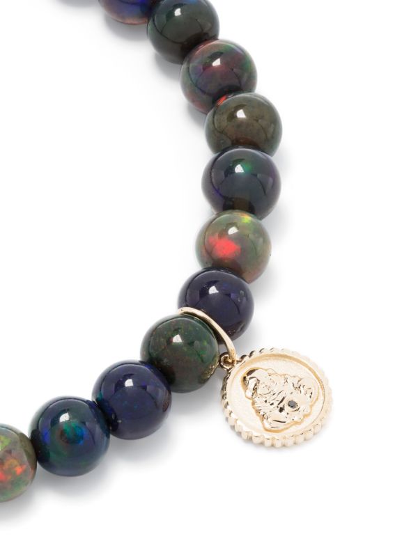 Sydney Evan 14K Yellow Gold Tiny Sitting Buddha Opal Beaded Bracelet | Browns Bracelets