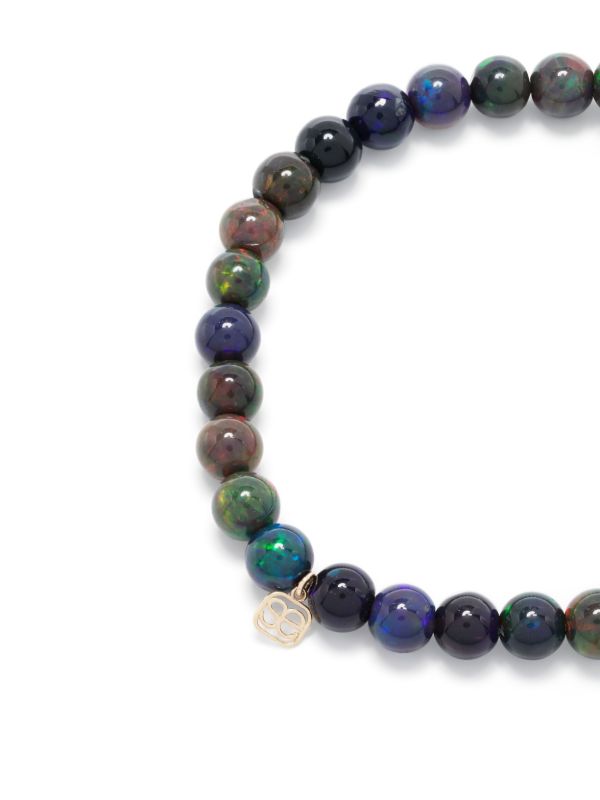 Sydney Evan 14K Yellow Gold Tiny Sitting Buddha Opal Beaded Bracelet | Browns Bracelets