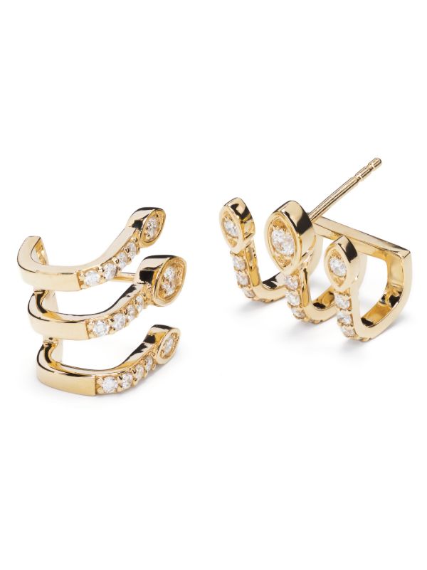 Sydney Evan 14K Yellow Gold Triple Bar Diamond Stud Earrings | Browns Fine Earrings