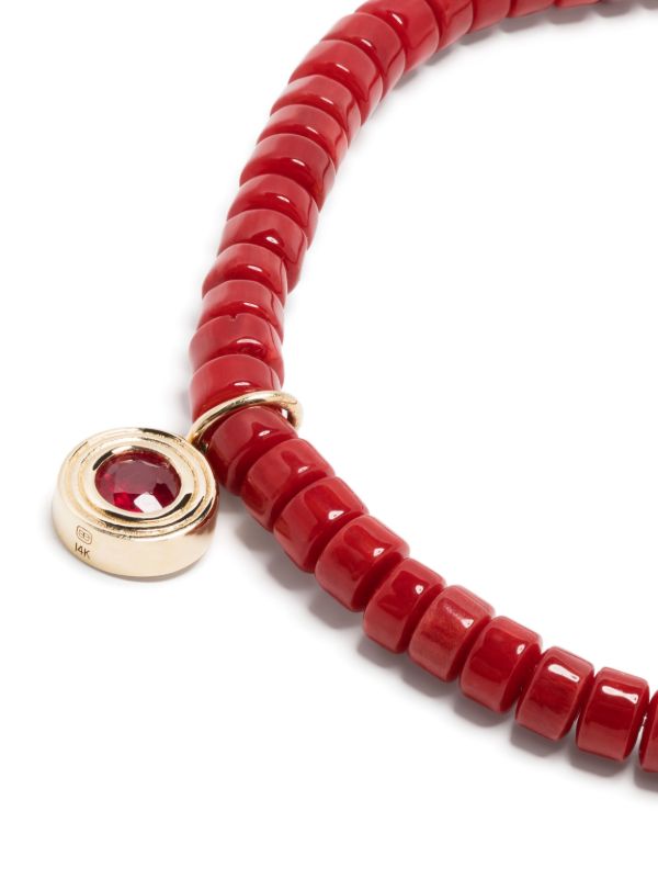 Sydney Evan 14kt Yellow Gold And Ruby Fluted Beaded Bracelet | Browns Fine Bracelets