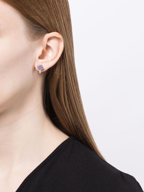 Sydney Evan 14kt Yellow Gold Celestial Mushroom Stud Earrings | Browns Earrings