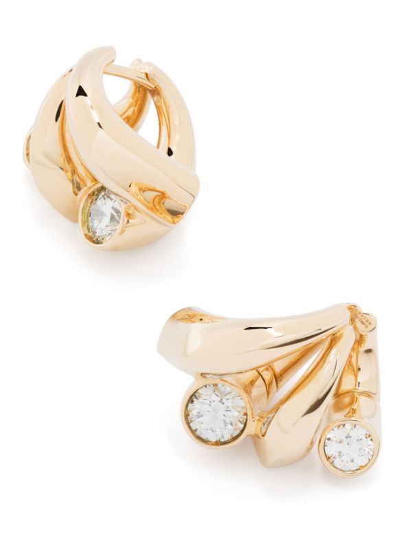 Tabayer 18K Yellow Gold Oera Diamond Hoop Earrings | Browns Fine Earrings