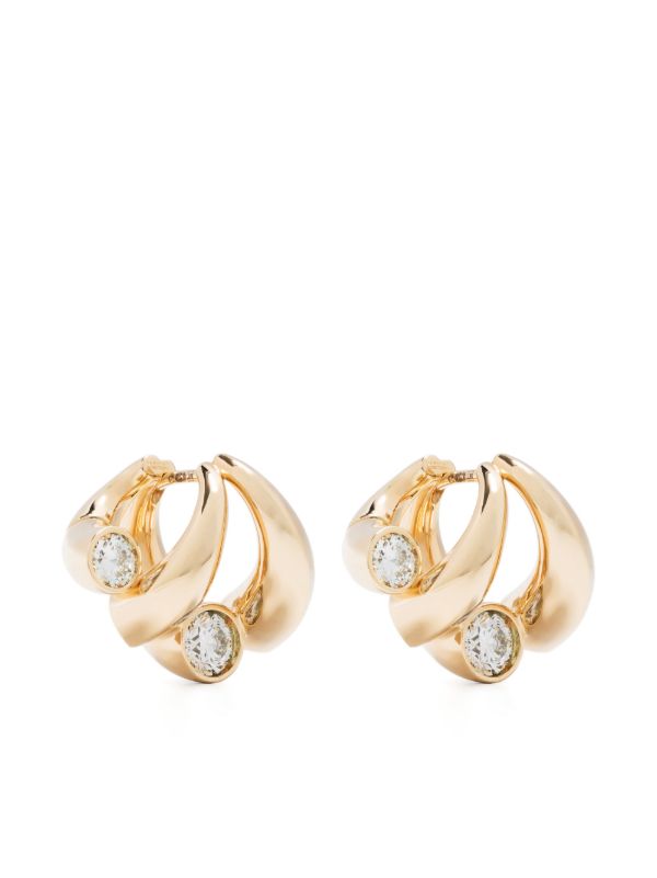 Tabayer 18K yellow gold Oera diamond hoop earrings | Browns Fine Earrings