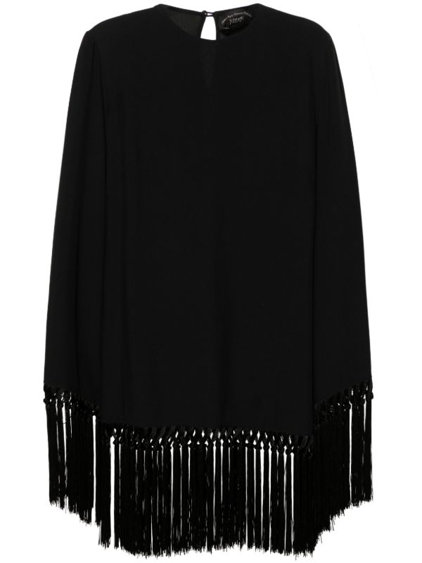 Taller Marmo Black Claudia Fringed Mini Dress | Browns Cocktail & Party Dresses
