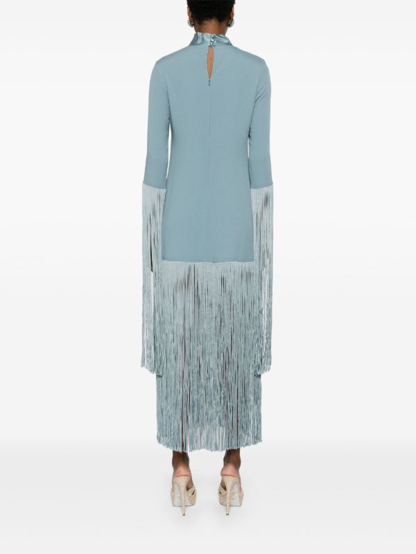 Taller Marmo Blue Fringed Dress | Browns Cocktail & Party Dresses