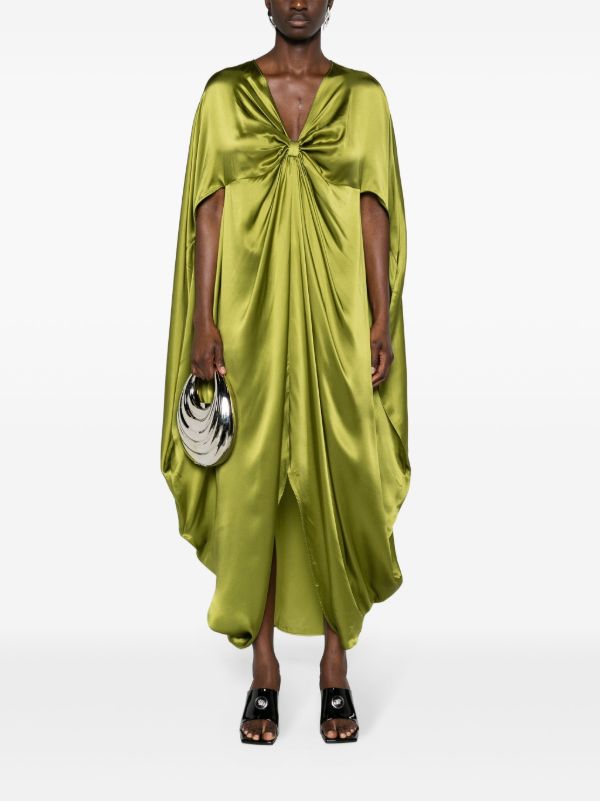 Taller Marmo Green Azores Silk-Satin Dress | Browns Cocktail & Party Dresses